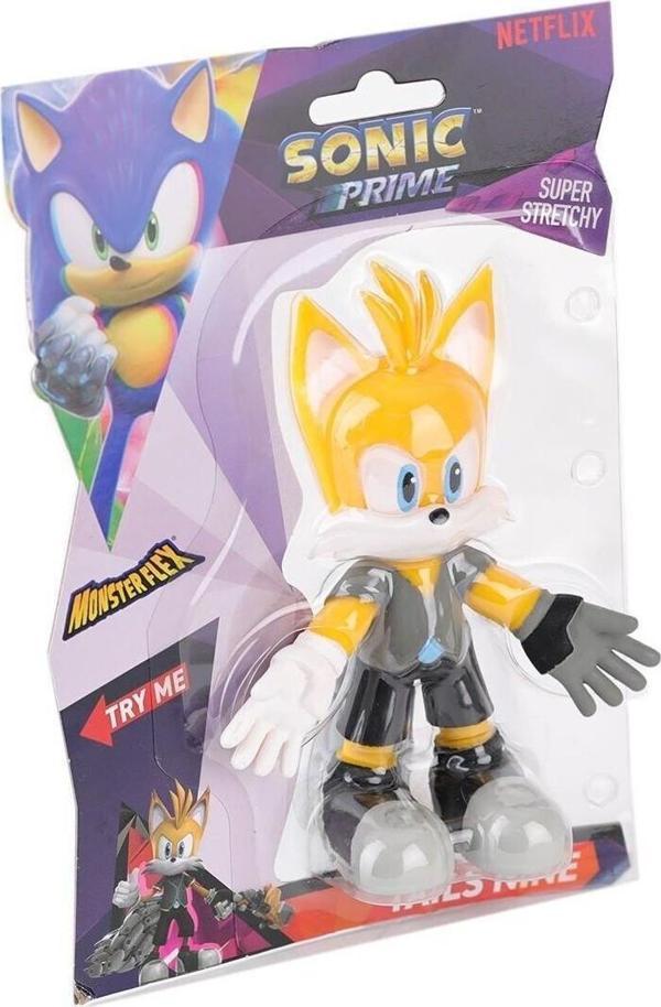 Sonic Prime Monsterflex Super Stretchy  Tails Nine - Image 1