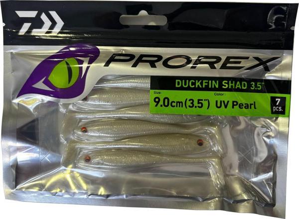 Daiwa Prorex Duckfin Shad 9cm 7 Adet Silikon Yem UV Pearl - Image 1