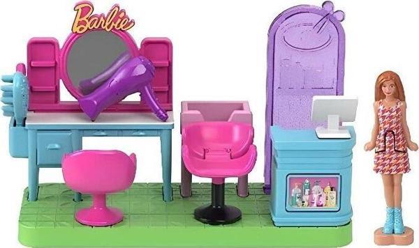 Barbie Mini Barbieland Bebek ve Oyun Seti Kuaför JCR32 - Image 1