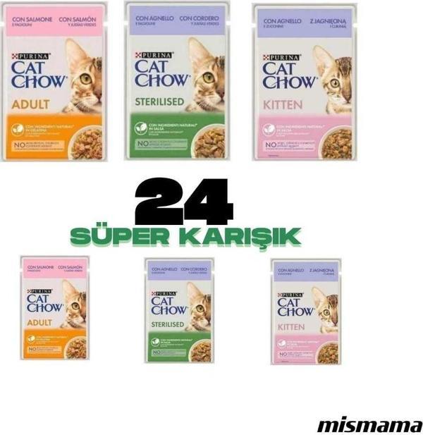 Cat Chow Süper Premium 24 Adet Karışık Lüks Kedi Maması - Image 1