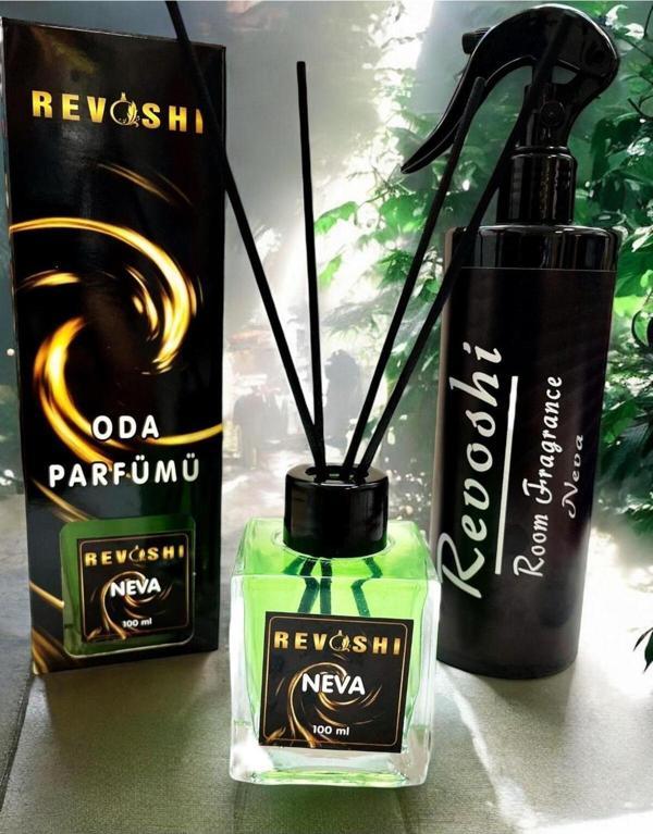 Revoshi Neva Oda Kokusu Seti 100 Ml Çubuklu Oda Kokusu + 400 Ml Oda Spreyi - Image 1