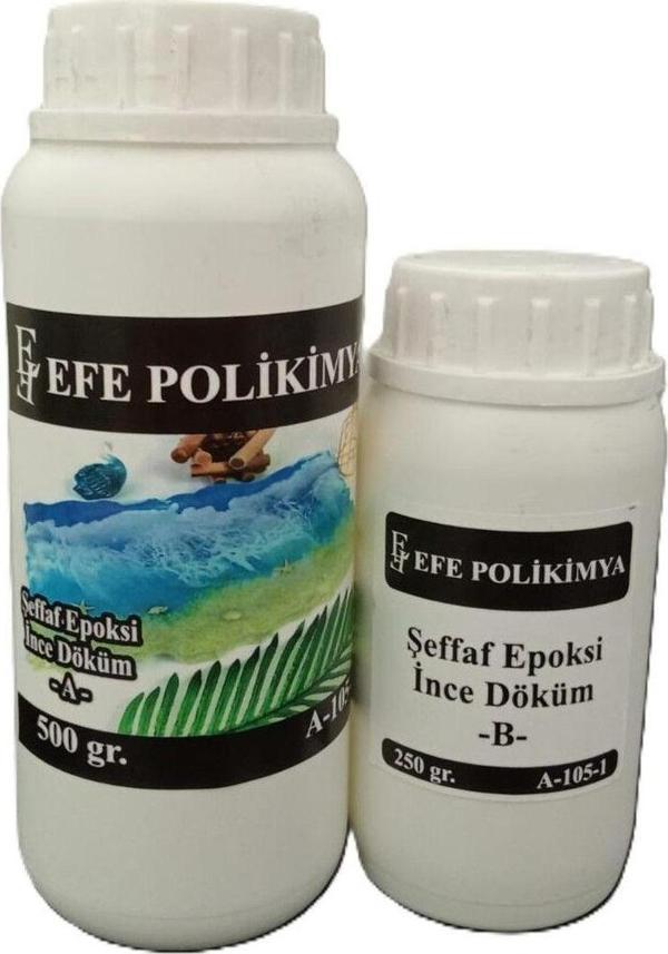 Efe Polikimya Şeffaf Epoksi İnce Döküm A-105-1 750Gr - Image 1