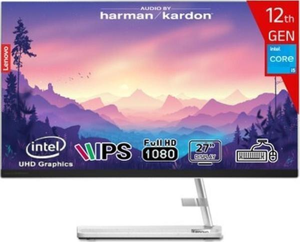 Lenovo Ideacentre Aıo 3 27IAP7 Intel Core I5-12450H 64GB 1tb SSD 1tb HDD Intel UHD Graphics Freedos 27 IPS Fhd F0GJ00GSTX-6411 Beyaz All In One Bilgisayar - Image 1