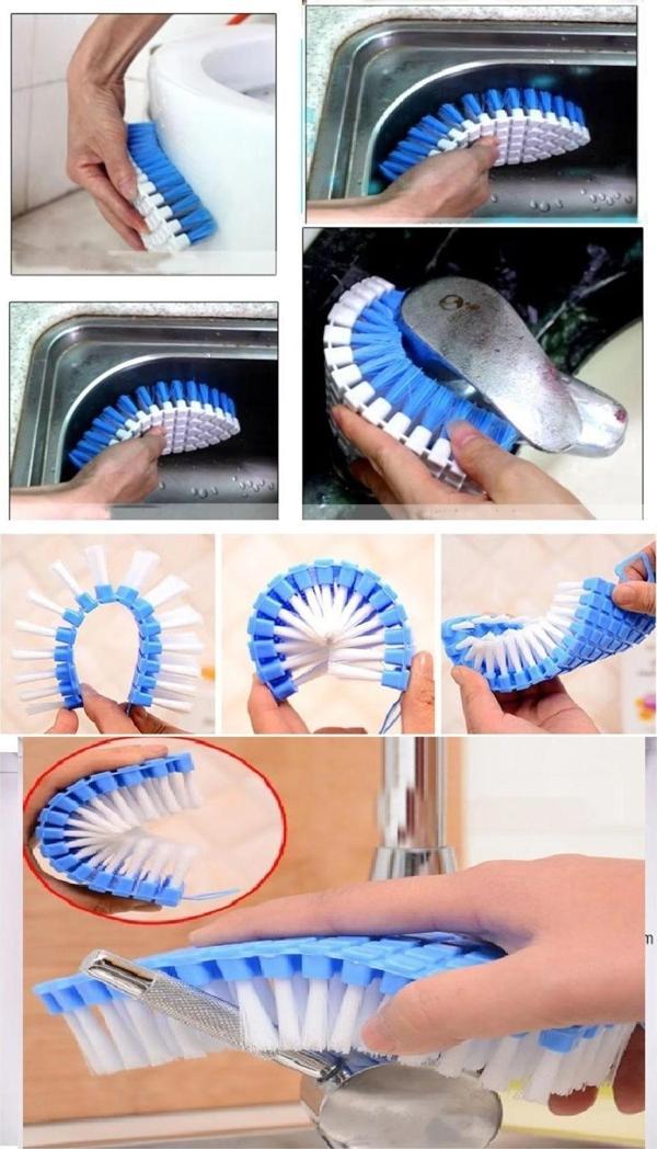Toptan Bulurum Bükülebilir Esnek Kenar Köşe Lavabo Temizleme Fırçası Banyo Mutfak Fırçası - Image 1