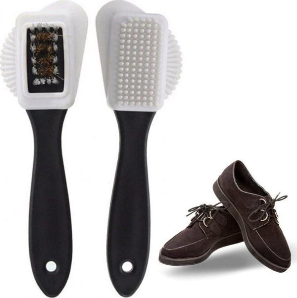 Toptan Bulurum Üç Taraflı Taşınabilir Süet Bot Ayakkabı Temizleme Bakım Fırçası - Image 1