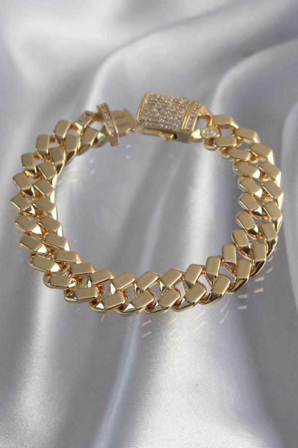 Vip Seri Gurmet Zirkon Taşlı Gold Renk Bileklik - EBJ240807W25525 - Image 1