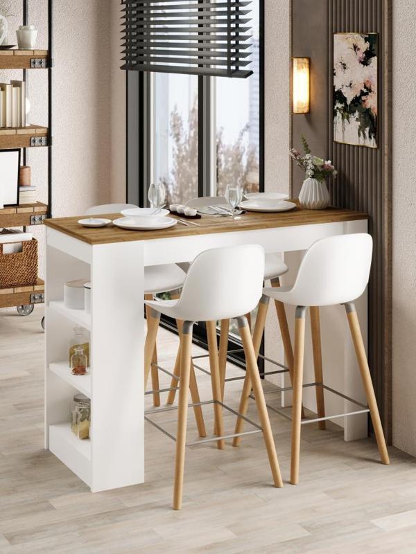 Shelfy Bar Raflı Yemek Masası Safir Meşe - Image 1