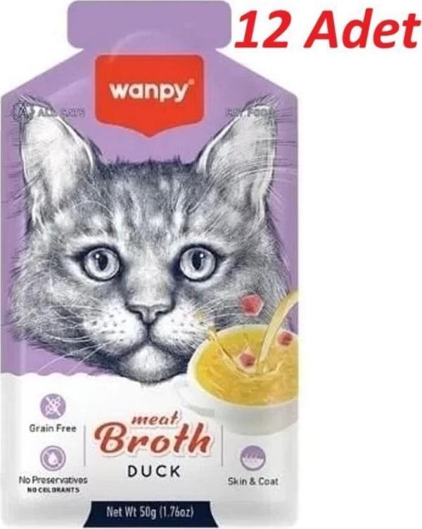 Wanpy Ördek Etli Kedi Çorbası 50 Gr*12 Adet - Image 1