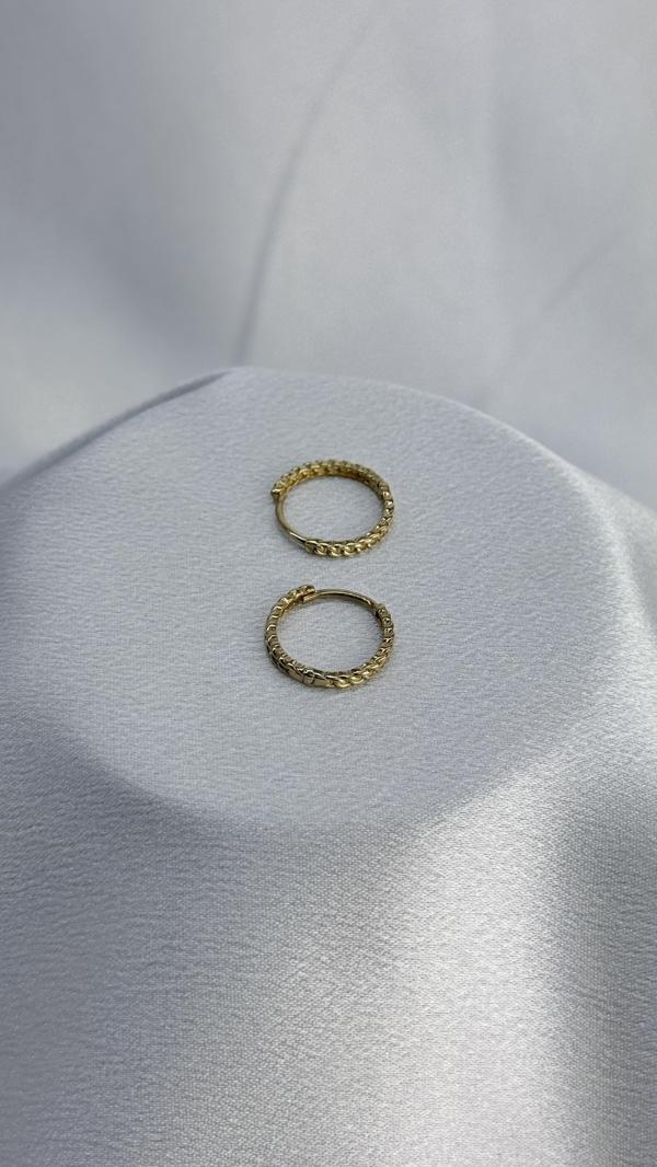 Örgü Model Halka Altın Küpe  - Image 1