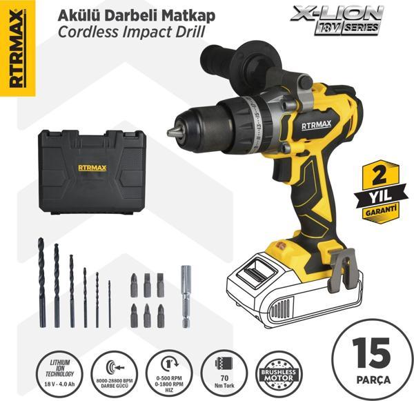 RTX3010B Şarjlı Darbeli Matkap Kömürsüz 70 Nm - Akü Hariç - Image 1