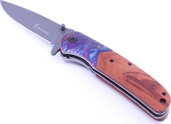 Browning Bulut Desen Baskı Katlanır Kamp Çakısı - Image 1