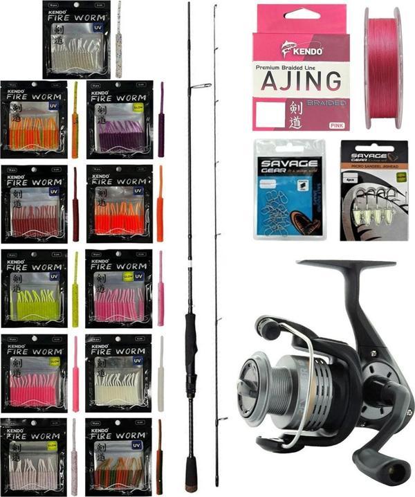 YekOutdoor ULTRA LRF Seti Savage Gear SG2 Ultra Light Game 2.13M 2-10GR &Okuma Revenger RV-25 FD Olta Makinesi - Image 1