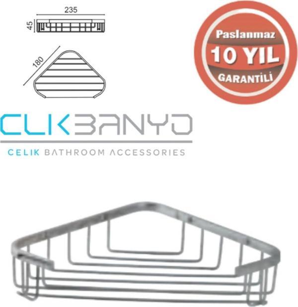 Çelik Banyo 25-168.1P Eda Tekli Köşe 18X18 Sabunluk Ve Şampuanlık - Image 1