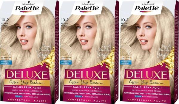 Palette Deluxe Saç Boyası 10-2 Platin Sarısı 3'lü Set - Image 1