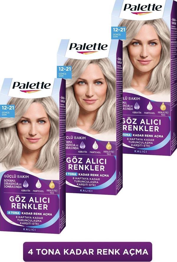 Palette Göz Alıcı Renkler 12-21 Gümüş Sarı x 3 Adet - Image 1