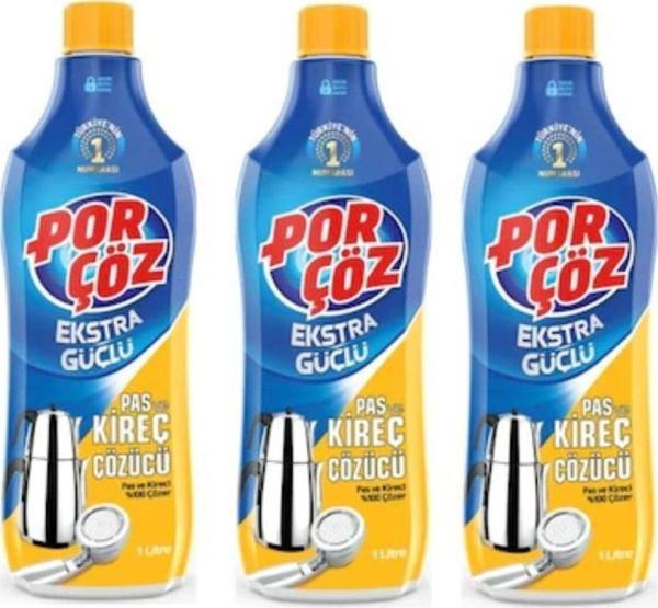 Porçöz Pas ve Kireç Çözücü 1lt x 3 Adet - Image 1