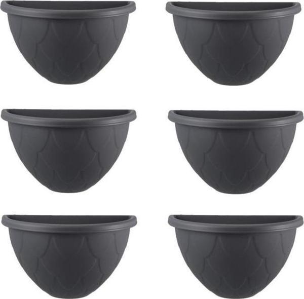 Omnipazar SO-DD01 Dekoratif Damla Duvar Saksı 1.4 Litre Antrasit 6 Adet - Image 1