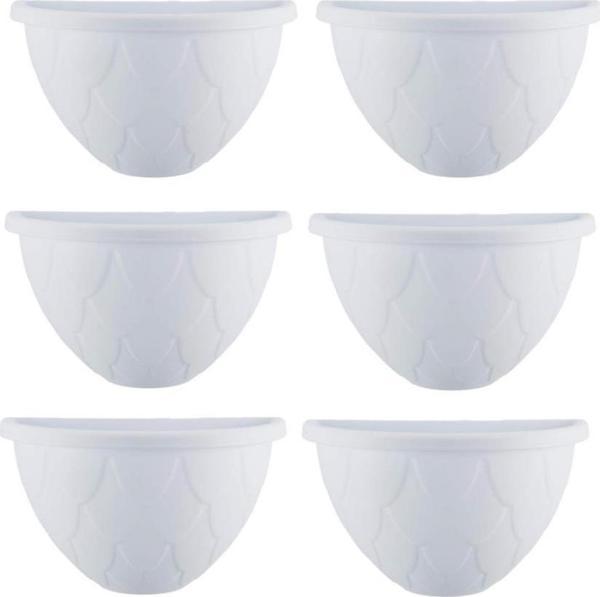Omnipazar SO-DD03 Dekoratif Damla Duvar Saksı 3.4 Lt Beyaz 6 Adet - Image 1