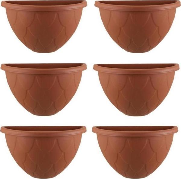 Omnipazar SO-DD02 Dekoratif Damla Duvar Saksı 2.4 Litre Kiremit 6 Adet - Image 1