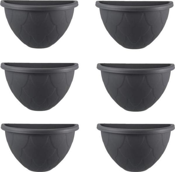 Omnipazar SO-DD02 Dekoratif Damla Duvar Saksı 2.4 Litre Antrasit 6 Adet - Image 1