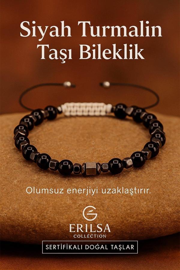 Sertifikalı Terahertz - Siyah Turmalin Taşı Bileklik Negatif Enerjiyi Uzaklaştır ve Koruma Sağla - Image 1