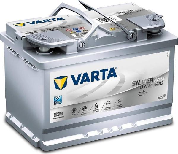 Varta E39 12V 70 Ah Amper AGM Start&Stop Akü  - Image 1