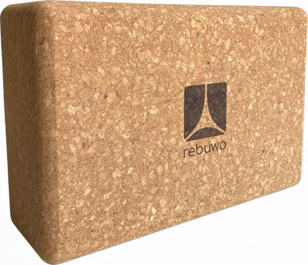 Rebuwo Doğal Mantar Yoga Bloğu, Ekstra Destek ve Stabilite, Natural Cork Yoga Block,Eco-Friendly - Image 1