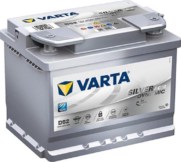 Varta D52 12V 60 Ah Amper AGM Start&Stop Akü - Image 1