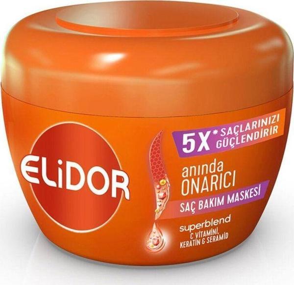 Elidor Superblend Saç Bakım Maskesi Anında Onarıcı C Vitamini Keratin Seramid 160 Ml - Image 1