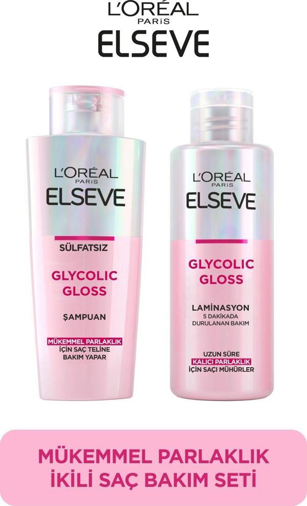Elseve Glycolic Gloss Mükemmel Parlaklık 2'Li Saç Bakım Seti: Şampuan & Laminasyon Bakım - Image 1
