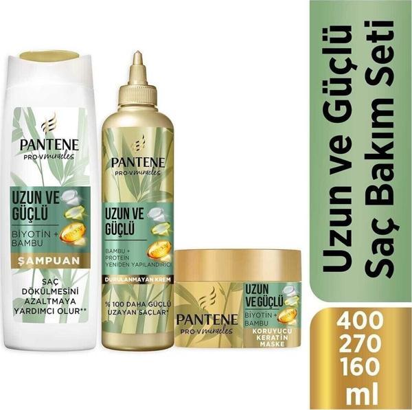 Pantene Uzun Ve Güçlü Saç Bakım Seti Bambu Ve Proteinli 3 Lü Set - Image 1