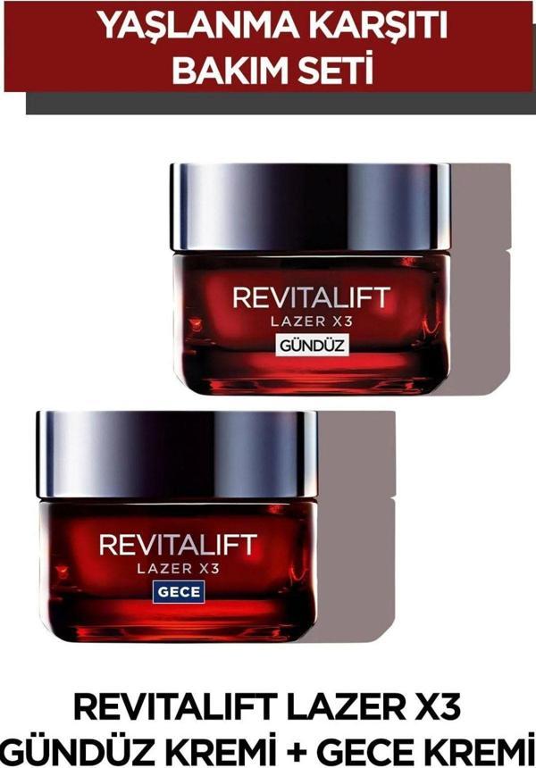 L'Oreal Paris Revitalift Lazer X3 Yoğun Yaşlanma Karşıtı Gündüz + Gece Bakım Kremi 50 Ml - Image 1