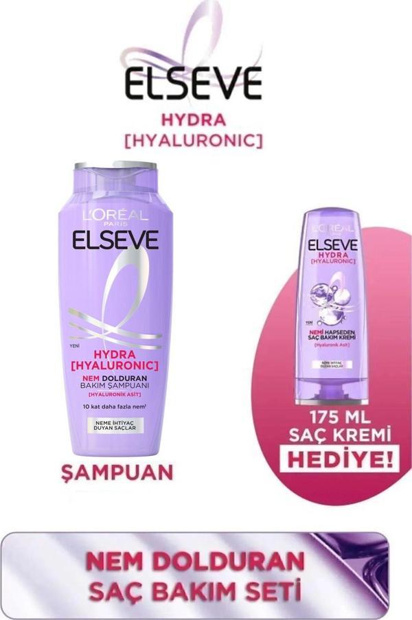 Elseve Hydra [Hyaluronic] Nem Dolduran Şampuan 300Ml & Nemi Hapseden Saç Bakım Kremi 175 Ml - Image 1