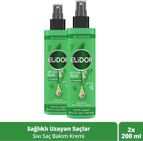 Elidor Superblend Sıvı Saç Bakım Kremi Sağlıklı Uzayan Saçlar Biotin Argan Yağı Arjinin 200 Ml X2 - Image 1