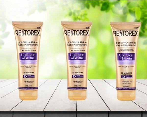 Restorex Dolgunlaştırıcı Saç Bakım Kremi Collagen & Biotin 250 Ml 3 Adet - Image 1