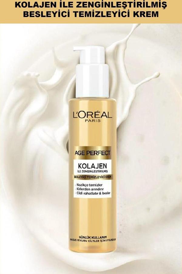 L'Oreal Paris Age Perfect Kolajen İle Zenginleştirilmiş Besleyici Temizleyici Krem - Image 1