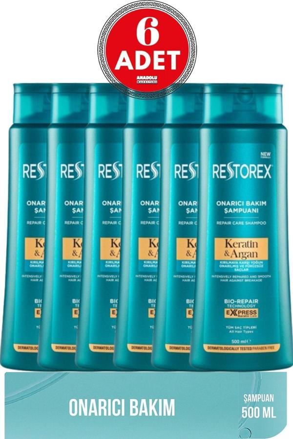 Restorex Keratin & Argan Şampuan 500 Ml 6 Adet - Image 1