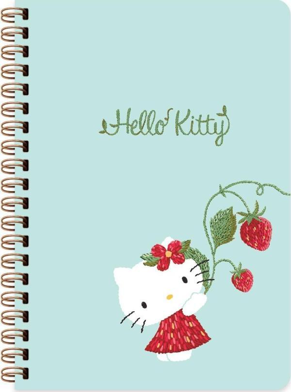 Hello Kitty A5 Sert Kapak Spiralli Defter - Mavi - Image 1