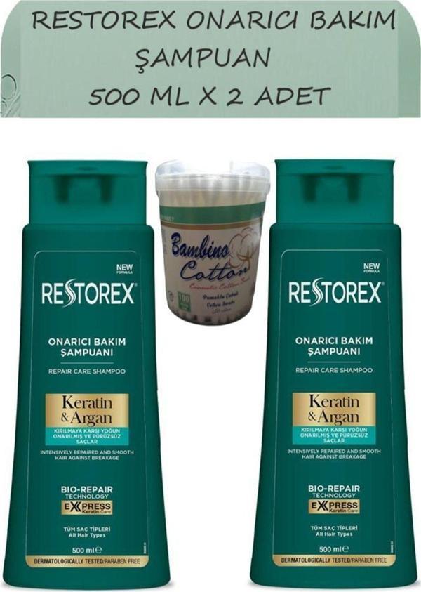 Restorex Keratin&Argan Onarıcı Şampuan 500Ml X 2 Adet - Image 1