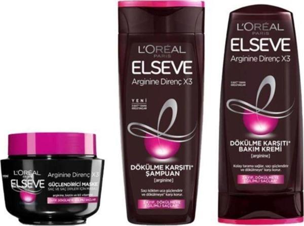 Elseve Dökülme Karşıtı Arginine Direnç X3 3'Lü Saç Bakım Seti Set2 - Image 1