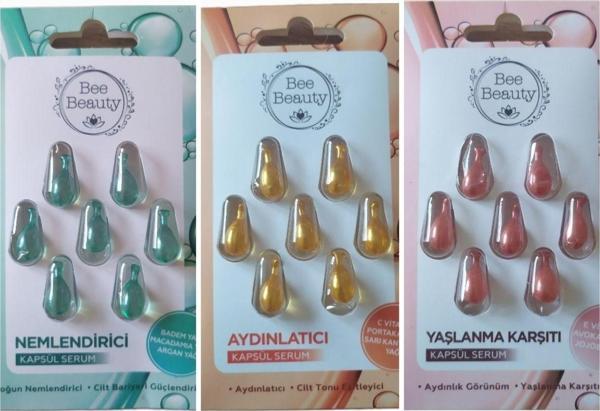 Bee Beauty Süper 3 Lü Kapsül Serum Seti ( Yaşlanma Karşıtı + Nemlendirici + Aydınlatıcı ) - Image 1