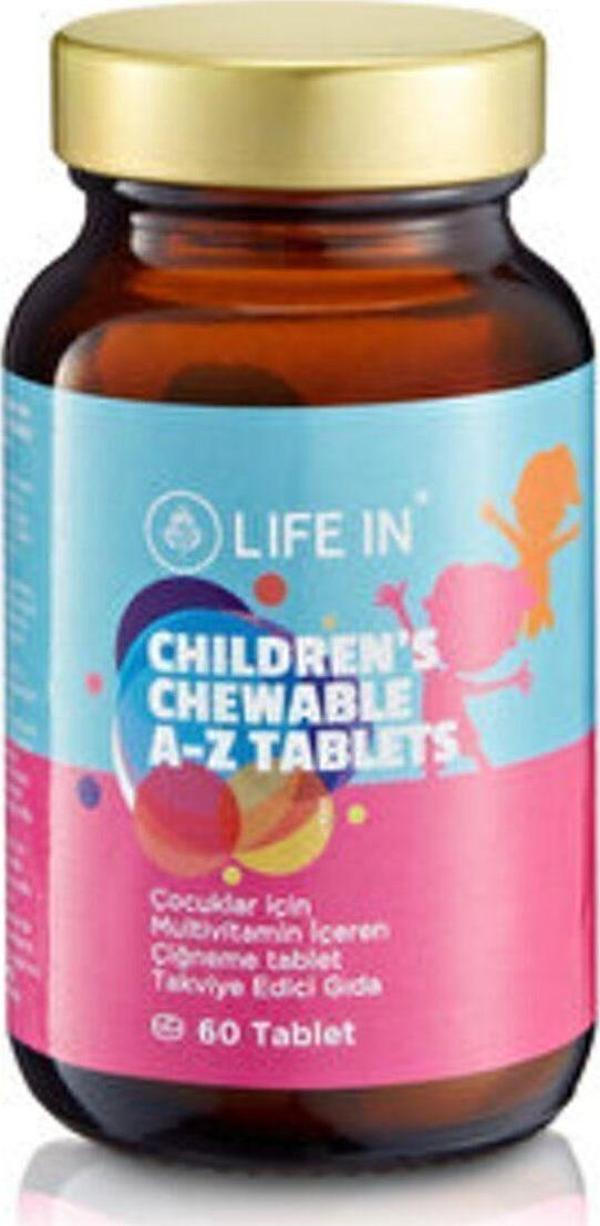Life In Çiğnenebilir Çocuk Multivitamin Tablet A-Z 60 Adet - Image 1