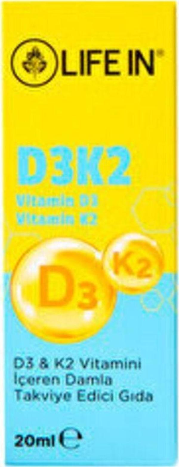 Life In D3 K2 Vitamini Içeren Damla Takviye Edici Gıda 20 Ml - Image 1