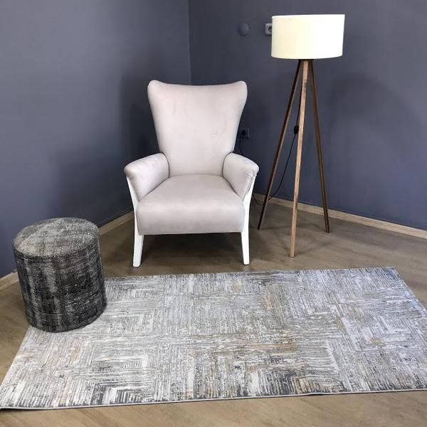 Hoom Rugs Ares 1005 Gold Modern Geometrik Polyester Halı - Image 1
