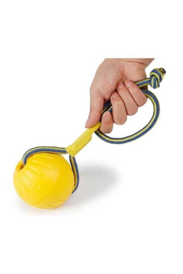 Nunbell Kauçuk Toplu Kordon Halatlı Köpek Oyuncağı 23 Cm Top 7,5 (1 Adet) - Image 1