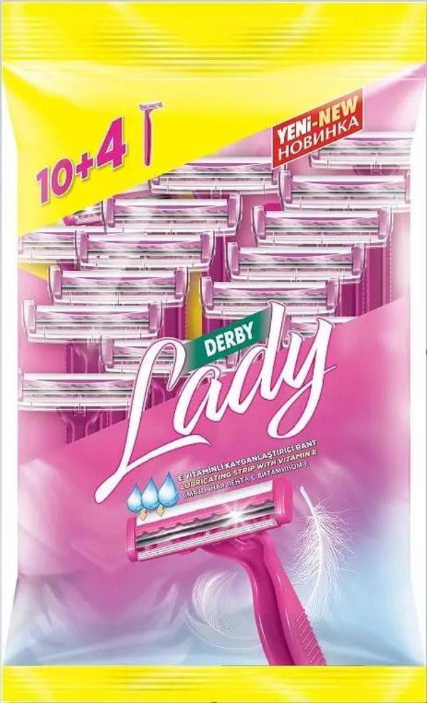 Derby Lady 2 Bıçaklı Tıraş Bıçağı 10+4 Adet 5 Paket - Image 1