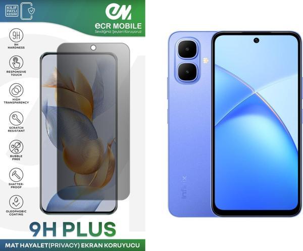 Infinix Smart 10 ile Uyumlu Ekran Koruyucu 9H Esnek Nano Kırılmayan MAT HAYALET(Privacy) - Image 1