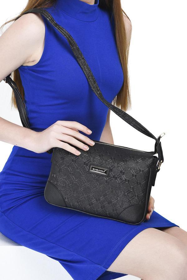 Silver & Polo Kadın Omuz Çantası 784-12771 SILVER POLO M46 SİYAH-MAT SİYAH - Image 1