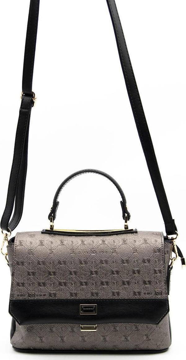 Silver & Polo Kadın Omuz Çantası 838-37741 BAYAN ÇANTASI M46 PLATİN-MAT SİYAH - Image 1