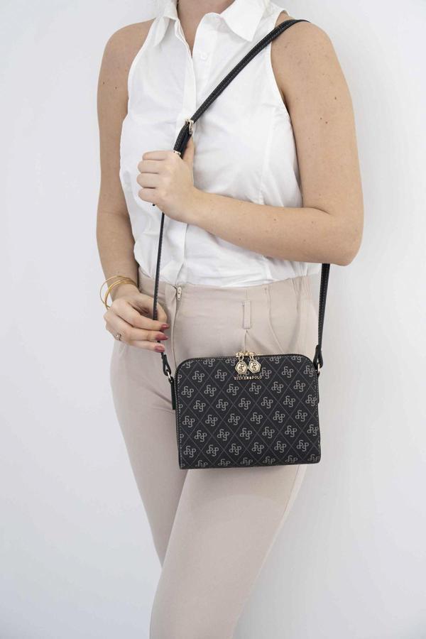 Silver & Polo Kadın Çapraz Çanta 888-45887 SILVER POLO ÇAPRAZ BAYAN ÇANTASI M178 FÜME-MAT SİYAH - Image 1